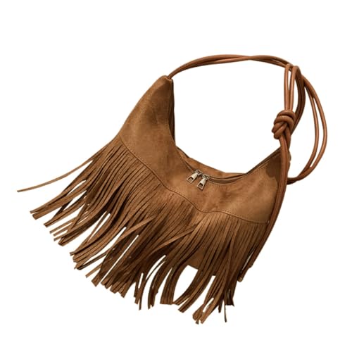 Gatuida Damen Schultertasche mit Quasten Handtasche aus Robustem Material Vielseitig Tragbar als Umhängetasche oder Handtasche für Alltag Reisen und Shopping Praktische Handytasche Arm von Gatuida
