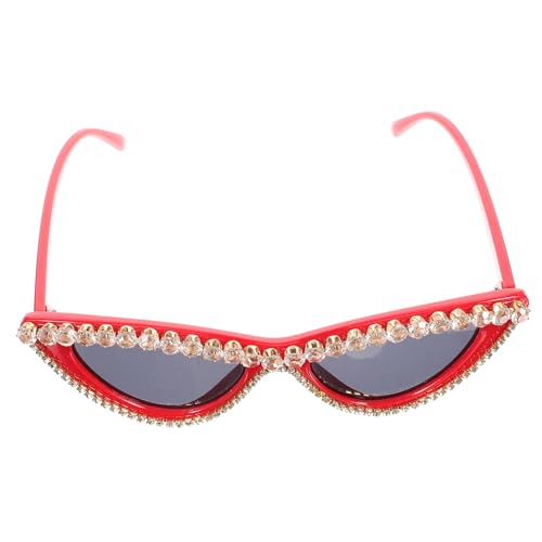 Gatuida Damen Sonnenbrille Cat Eye mit Strasssteinen Leichte Pc-material Sonnenbrille in Rotem Farbverlauf Modische und Langlebige Brille für Frauen Stylisches Accessoire für Alltag und von Gatuida