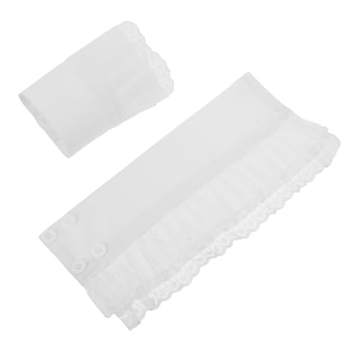 Gatuida Damen Spitzen Ärmelschmuck Weiß Abnehmbare Fake Cuff Dekorativer Spitzenmanschetten Einsatz Eleganter Ärmelersatz für Blusen Kleider Pullover von Gatuida