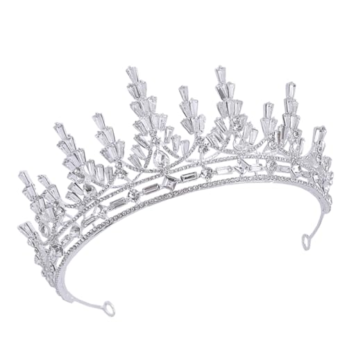 Gatuida Damen Tiara mit Funkelnden Strasssteinen Leichter Haarschmuck für Braut und Mädchen Silberne Haarreifen für Hochzeit Abschlussball und Festliche Anlässe von Gatuida