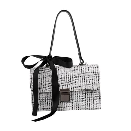 Gatuida Damen Umhängetasche Weiß Wollstoff Crossbody Bag Schultertasche für Alltag Shopping Reisen Kleine Handtasche Mädchen Tasche von Gatuida