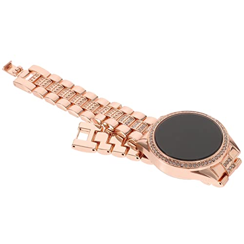 Gatuida Damenuhr Mit Kristallbesetzter Lünette Led-Strass-Armbanduhr Metalluhr Armband Modeuhr Für Täglichen Gebrauch Rosig von Gatuida