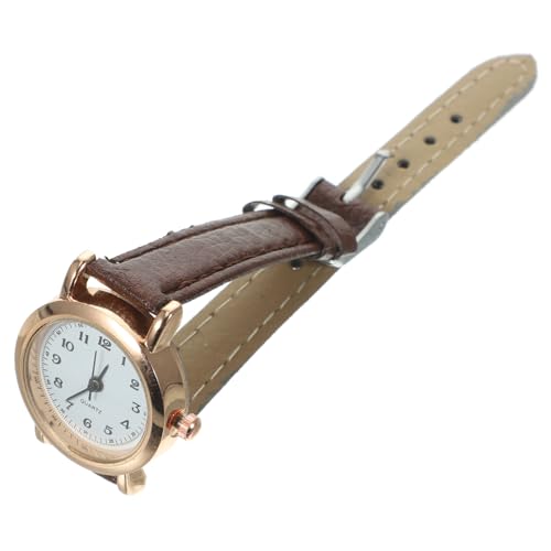 Gatuida Damenuhr Schlichtes Design Kleine Digitale Armbanduhr Braunes Lederarmband Flexibel Alltag Elegant Stylisch für Frauen Mädchen Studenten von Gatuida