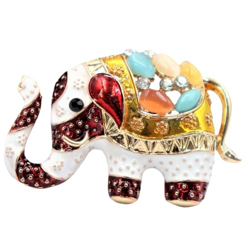 Gatuida Dekorative Elefantenbrosche aus Langlebiger Legierung Bunte Vintage Anstecknadel für Frauen Modisches Schmuck Accessoire für Geburtstag Hochzeit Weihnachten Leicht und Tragbar von Gatuida