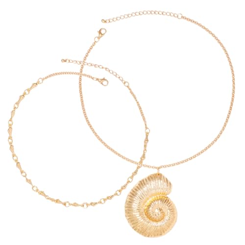 Gatuida Dekorativer Muschel Anhänger Halskette Goldfarben Leicht und Komfortabel für Frauen und Männer Urlaub Strand Schmuck von Gatuida