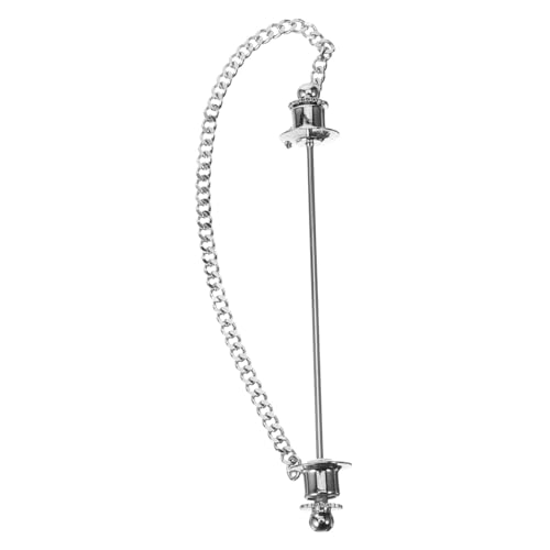 Gatuida Dekorativer Pin für Herren mit Kette Stilvolle Krawattennadel Hemd Pin für Anzug Freizeit Elegantes Accessoire für Partys Festlichkeiten Silberfarbene Brosche von Gatuida