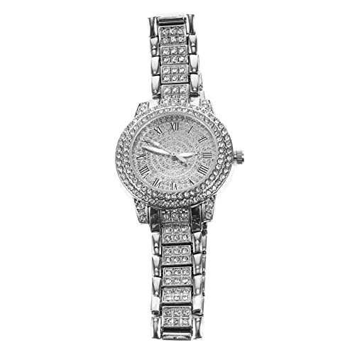 Gatuida Unisex Volldiamant Uhr Mit Metallarmband Römische Ziffern Stilvolle Herrenuhr Für Business Und Freizeit Verarbeitung Geschenkidee Für Männer von Gatuida