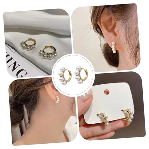 Gatuida Delikate Perlenohrringe Creolen Damen Ohrschmuck Chic Alloy Ohrdekoration Elegant Alltag und Fest von Gatuida