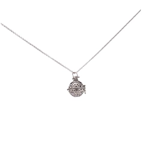 Gatuida Diffusor Halskette aus Reinem Kupfer Antikes Silber mit Hohlem Retro Anhänger Aromatherapeutischer Duftkäfig Nickelfrei und Einfach Nachfüllbar für Frauen und Mütter von Gatuida