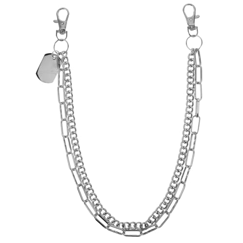 Gatuida Doppellagige Hüftkette Metall für Jeans Punk Style Hosenkette für Street Fashion Vielseitig Einsetzbar als Taillenkette oder Halskette Robust und für Partys und Festivals von Gatuida