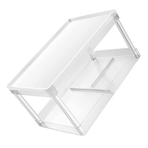 Gatuida Doppellagiges Kosmetik Regal aus Langlebigem Abnehmbar Transparenter Makeup Organizer für Schreibtisch Multifunktionales Aufbewahrungsständer für Schlafzimmer und Büro von Gatuida