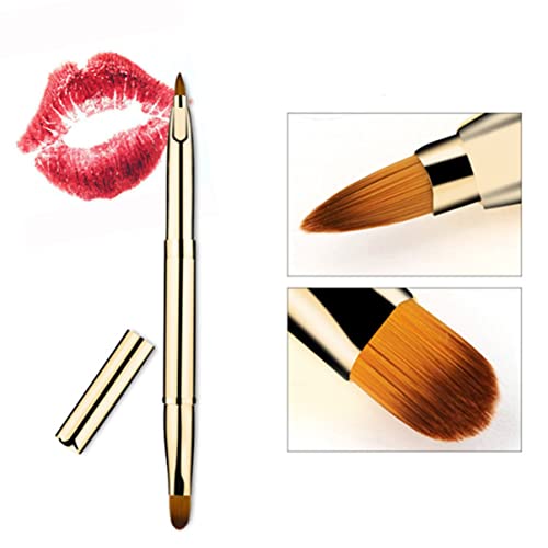 Gatuida Doppelseitiger Einziehbarer Lippenpinsel Für Make up Und Concealer Gold Kompakt Präzise Anwendung Für Frauen Und Mädchen Für Unterwegs von Gatuida