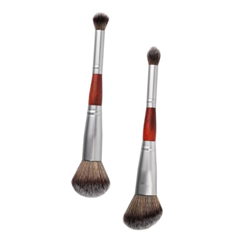 Gatuida Doppelseitiger Make up Pinsel 2 Stück Kosmetikpinsel Für Lidschatten Und Rouge Weiche Borsten Tragbar Für Reisen Für Frauen Und Mädchen von Gatuida