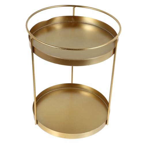 Gatuida Doppeltes Rundes Aufbewahrungsregal aus Goldfarbenem Robuster Kosmetik und Haushalts Organizer Praktisches Lagiges Tablett für Badezimmer und Büro von Gatuida