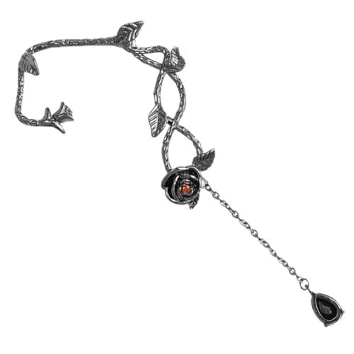 Gatuida Rosen Ohrclips für Damen Vintage Ohrringe mit Rosendesign Damen Ohrklemmen Piercing Kupfermaterial für Hochzeiten und Besondere Anlässe von Gatuida