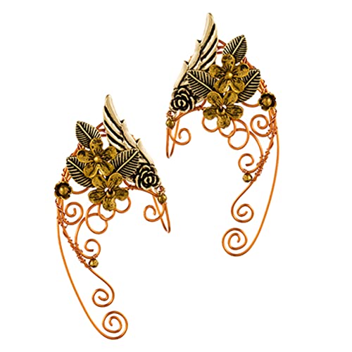 Gatuida Ear Ohrmanschetten Ohrringe Damen Non Piercing Ohrschmuck Elfenohren Design für Cosplay Hochzeit Party und Halloween Handgefertigte Ohrclips mit Filigraner Verarbeitung von Gatuida
