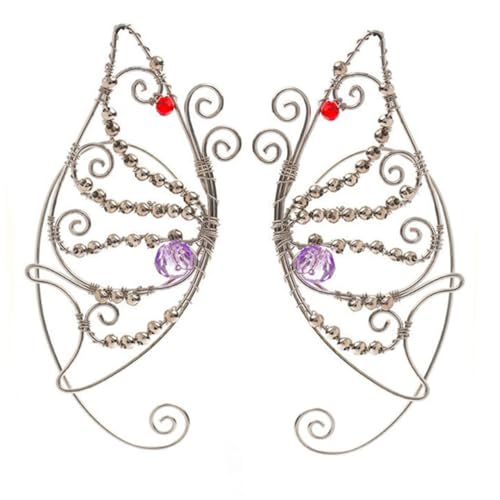 Gatuida Earcuff Ohrclips Damen Schmetterling Ohrring mit Strass Non Piercing Cosplay Ohrschmuck für Erwachsene Fairy Accessoire Langlebig Komfortabel von Gatuida