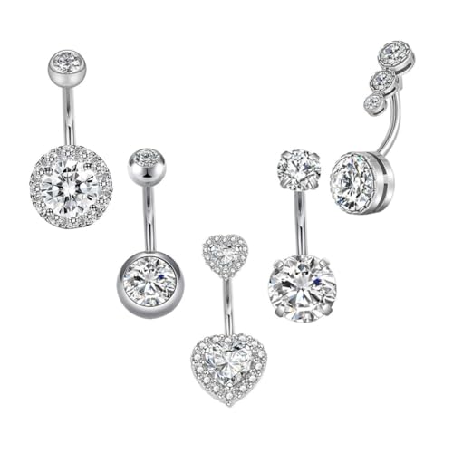 Gatuida Edelstahl Bauchnabelpiercing mit Zirkonia Teiliges Nabelring Schmuck für Frauen Hautfreundlich Poliert Modisch und Komfortabel als für Freundinnen und Partnerinnen von Gatuida