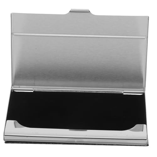 Gatuida Edelstahl Visitenkartenetui Schwarz Business Card Holder mit Sicherem Verschluss Großer Kapazität Langlebiger Kartenetui für Männer und Frauen von Gatuida