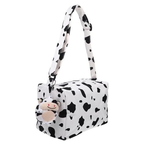 Gatuida Einkaufsbeutel Damen Kreative Cow Bucket Bag für Damen Umhängetasche mit Cow Anhänger Schultertasche für Praktische Hochwertigem Gatuida Einkaufsbeutel Damen Kreative Cow Bucket Bag für Damen Umhängetasche mit Cow Anhänger Schultertasche für Praktische Hochwertigem von Gatuida