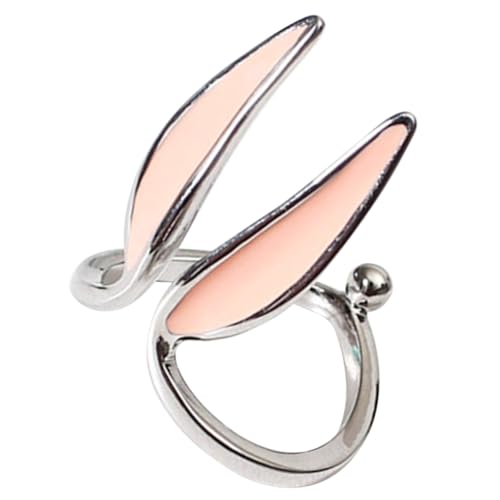Gatuida Einstellbarer Bunny Ears Ring Damen Kupfer Modeschmuck Stilvoll Leicht Elegant Offener Finger Ring von Gatuida