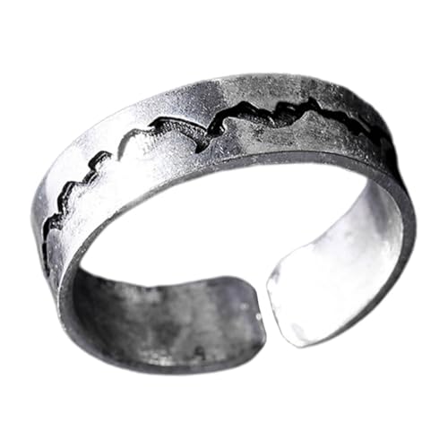 Gatuida Nachtleuchtender Ring Aus Antikem Silber Stilvoller Verstellbarer Fingerring Kreativer Modeschmuck Mit Öffnung Für Langlebigen Gebrauch von Gatuida