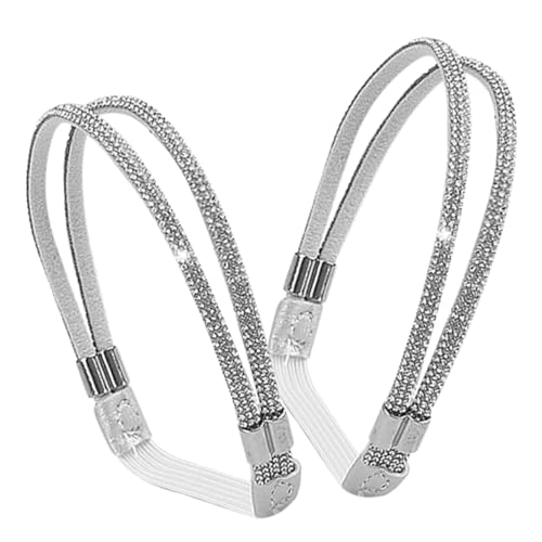 Gatuida Elastische High Heels Schuhriemen mit Verstellbarer Schnalle und Funkelnden Strasssteinen Hautfreundlich Rutschfest Stabilisierend für Sicheren Halt bei Damen High Heels in Silber von Gatuida