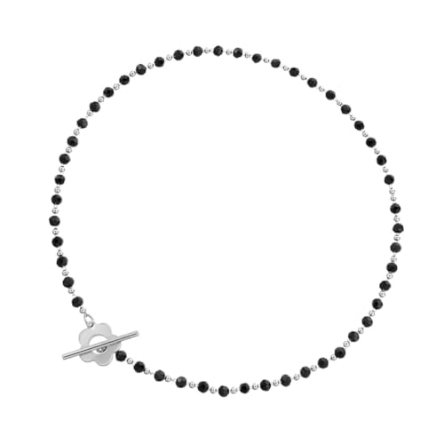 Gatuida Elegante Damen Halskette mit Schwarzem Kristallglasperlen Modischer Kurzer Blüten choker mit Karabinerverschluss Stilvolles Accessoire für Frauen zu Besonderen Anlässen Gatuida Elegante Damen Halskette mit Schwarzem Kristallglasperlen Modischer Kurzer Blüten choker mit Karabinerverschluss Stilvolles Accessoire für Frauen zu Besonderen Anlässen von Gatuida