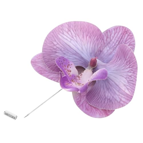 Gatuida Elegante Orchideen brosche aus Robustem Zinklegierung Handpoliert mit Feiner Verarbeitung Stilvolle Anstecknadel für Herren Formale Blumen lapel pin für Hochzeitsanzug und von Gatuida