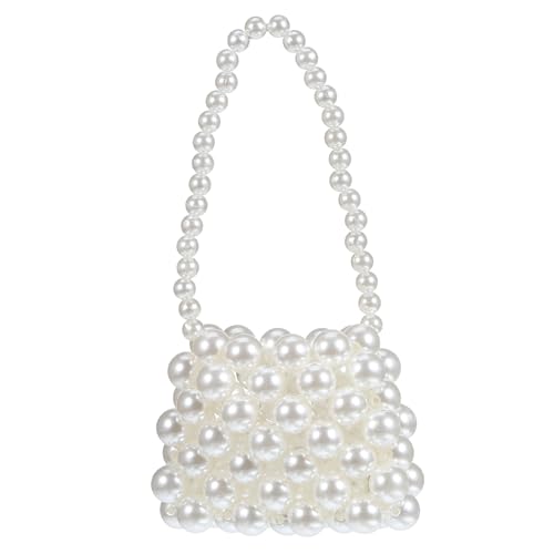 Gatuida Elegante Pearl Clutch Handtasche Damen Mini Perlen Umhängetasche Leicht Vielseitig für Party Hochzeit Alltag Schlüssel Lippenstift Phone Bag Geschenk von Gatuida
