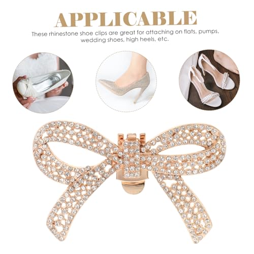 Gatuida Elegante Strass Schuhclips Gold Abnehmbare Schuhschmuck accessoires für Damen Pumps Flats und Sneakers Vielseitige Hochzeitsschuh dekoration mit Funkelnden Kristallen Einfache von Gatuida