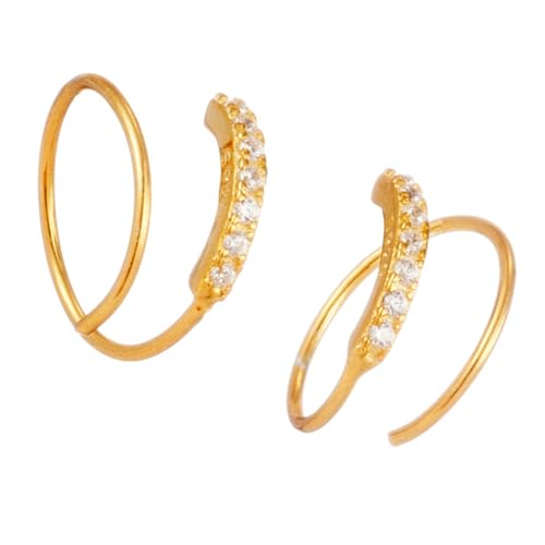 Gatuida Elegante Zirkonia Creolen Ohrringe für Frauen Spiralförmiges Design Vergoldet Modische Ohrschmuck für Alltag und Besondere Anlässe Schmuck für Mädchen und Damen Gatuida Elegante Zirkonia Creolen Ohrringe für Frauen Spiralförmiges Design Vergoldet Modische Ohrschmuck für Alltag und Besondere Anlässe Schmuck für Mädchen und Damen von Gatuida
