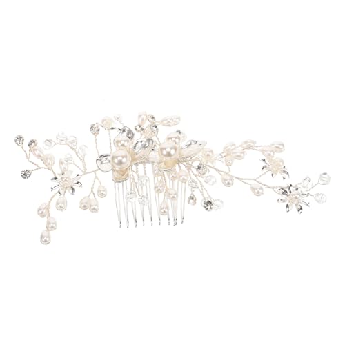 Gatuida Eleganter Braut Haarkamm mit Fest Eingearbeiteten Perlen Fester Halt für Steckfrisuren Leichter Brautschmuck für Hochzeit und Brautjungfern Silbernes Perlen Haaraccessoire Gatuida Eleganter Braut Haarkamm mit Fest Eingearbeiteten Perlen Fester Halt für Steckfrisuren Leichter Brautschmuck für Hochzeit und Brautjungfern Silbernes Perlen Haaraccessoire von Gatuida