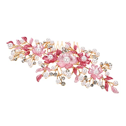 Gatuida Eleganter Braut Haarschmuck Haarkamm mit Perlen und Strass Handgefertigter Rosen Haarreif für Frauen und Mädchen Stabile Haarnadel für Hochzeit Brautjungfern Ball und Festliche von Gatuida