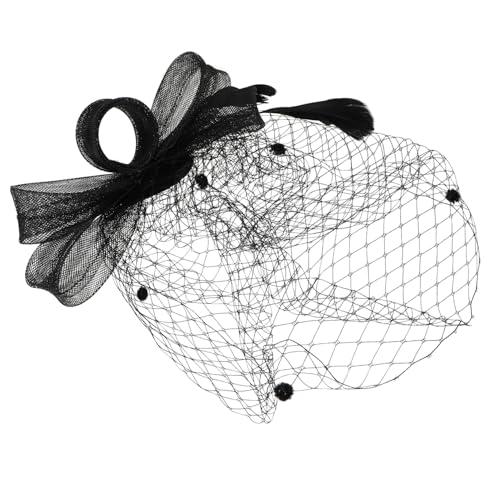 Gatuida Eleganter Fascinator Haarreif mit Schwarzem Netzschleier und Modischer Kopfschmuck für Damen Geeignet als Tea Party Hut und Hochzeit Haarschmuck Vielseitig Kombinierbar für von Gatuida
