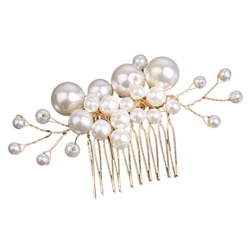 Gatuida Eleganter Goldfarbener Haarkamm mit Perlen für Hochzeit Brautschmuck Seitenkamm Haarschmuck für Frauen und Mädchen Handgefertigter Blütenkopfschmuck Festlicher Haaraccessoire für Gatuida Eleganter Goldfarbener Haarkamm mit Perlen für Hochzeit Brautschmuck Seitenkamm Haarschmuck für Frauen und Mädchen Handgefertigter Blütenkopfschmuck Festlicher Haaraccessoire für von Gatuida