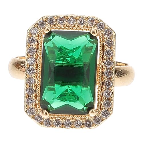 Gatuida Eleganter Grüner Zirkonia Ring Damenring mit Funkelndem Verlobungsring Hochzeitsschmuck Geschenk für Frauen Stilvoll und Zeitlos von Gatuida