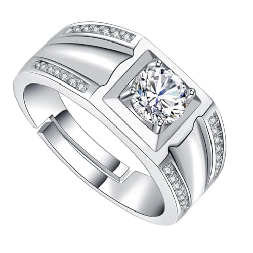 Gatuida Eleganter Herrenring Kupfer mit Weißem Verstellbarer Fingerring Modischer Siegelring für Hochzeit Verlobung Party und Alltag Langlebiges Schmuckstück für Männer von Gatuida
