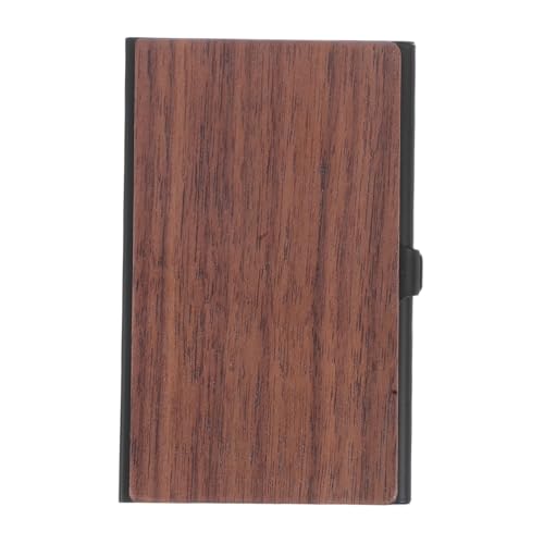 Gatuida Eleganter Visitenkartenhalter Holzmaserung Metall Schlankes Kartenetui für Damen Robust für Büro und Zuhause Täglicher Gebrauch von Gatuida