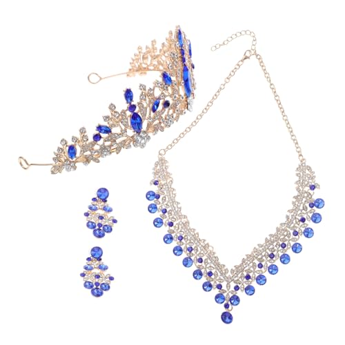 Gatuida Elegantes Braut Schmuckset Teilig mit Funkelnder Strass Krone Halskette und Ohrringen Passend für Hochzeiten Festliche Anlässe und Abendkleider Komfortabel und Sicher Sitzend von Gatuida