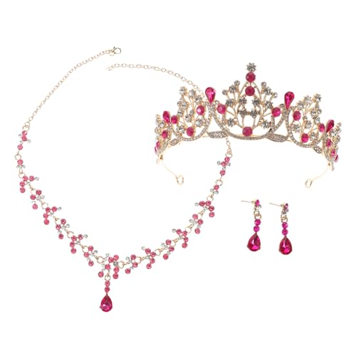 Gatuida Elegantes Brautschmuckset mit Pinken Strasssteinen Prinzessin Krone Halskette und Ohrringen Leichtes Legierungsmaterial Geeignet für Hochzeit Geburtstag Party und Festliche Gatuida Elegantes Brautschmuckset mit Pinken Strasssteinen Prinzessin Krone Halskette und Ohrringen Leichtes Legierungsmaterial Geeignet für Hochzeit Geburtstag Party und Festliche von Gatuida