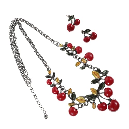 Gatuida Elegantes Damen Schmuckset Halskette und Ohrringe Zierliches Design für Frauen Hochzeit Party Valentinstag Stilvolle Halskette Damen Schmuckset von Gatuida