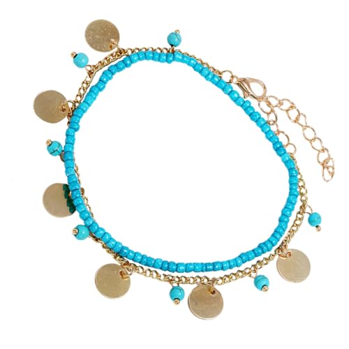 Gatuida Elegantes Fußkettchen Damen Sommer Schmuck Goldfarbene Dekorative Fußkette mit Stilvollem Perlenanhänger für Strand Party Hochzeit und Alltag von Gatuida