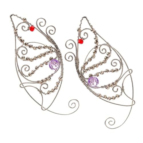 Gatuida Elf Ohrclips Damen Non piercing Cosplay Accessoires Schmetterling Ohrschmuck mit Strass Glitzer Charm Fairy Ohrringe für Alltag und Fest von Gatuida