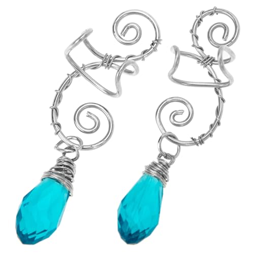 Gatuida Elfenohrringe Retro Ohrclip mit Kristallanhänger Handgefertigte Elves Ear ohne Ohrloch Modischer Ohrschmuck für Damen Langlebiger Ohrklipser Eleganter Schmuck von Gatuida
