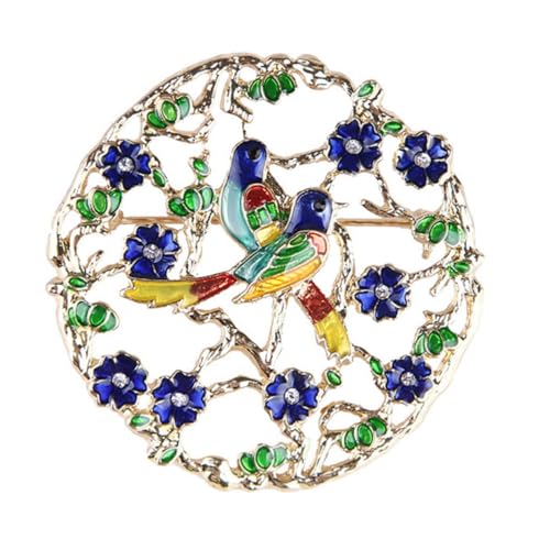 Gatuida Emaille Brosche Vogel Design Retro Anstecknadel Schmuck für Kleidung Rucksäcke Hüte und Taschen Damen Accessoire mit Zwei Vögeln für Stil und Persönlichkeit von Gatuida