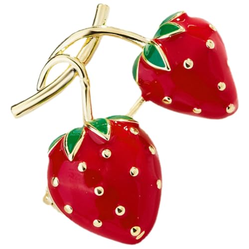 Gatuida Erdbeer Brosche Damen Anstecknadel Metall Legierung Leicht Modisch Kleidung Schmuck Reverspin Für Pullover Schal Rucksack Accessoire von Gatuida