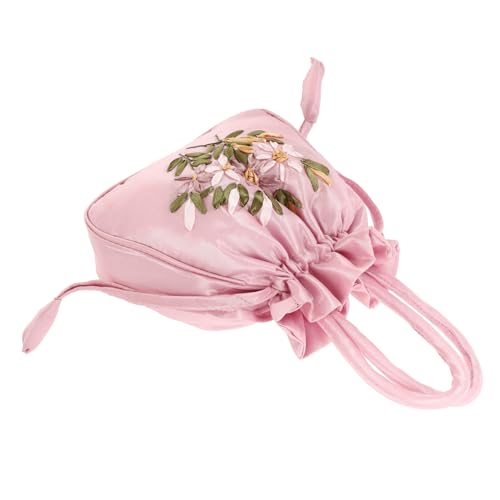Gatuida Ethnische Bestickte Handtasche Damen Kleine Tragbare Umhängetasche mit Zugband Chinesisches Stickmuster Hanfu Bag für Reisen und Alltag Damen Clutch von Gatuida