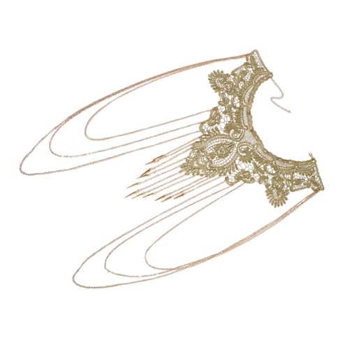 Gatuida Exaggerated Goldfarbene Spitzenkette mit Mehrschichtiger Quaste Körperkette Verarbeitung Glänzend und Elegant Vielseitiger Körperschmuck für Damen Gatuida Exaggerated Goldfarbene Spitzenkette mit Mehrschichtiger Quaste Körperkette Verarbeitung Glänzend und Elegant Vielseitiger Körperschmuck für Damen von Gatuida