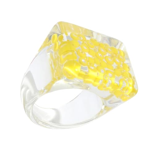 Gatuida Extravaganter Acrylring mit Perleninlay Damen Schmuck Übergroßer Breiter Fingerring Modisches Accessoire für Alltag und Kostüm Geeignet Hautfreundlich Kreativer Damenschmuck von Gatuida